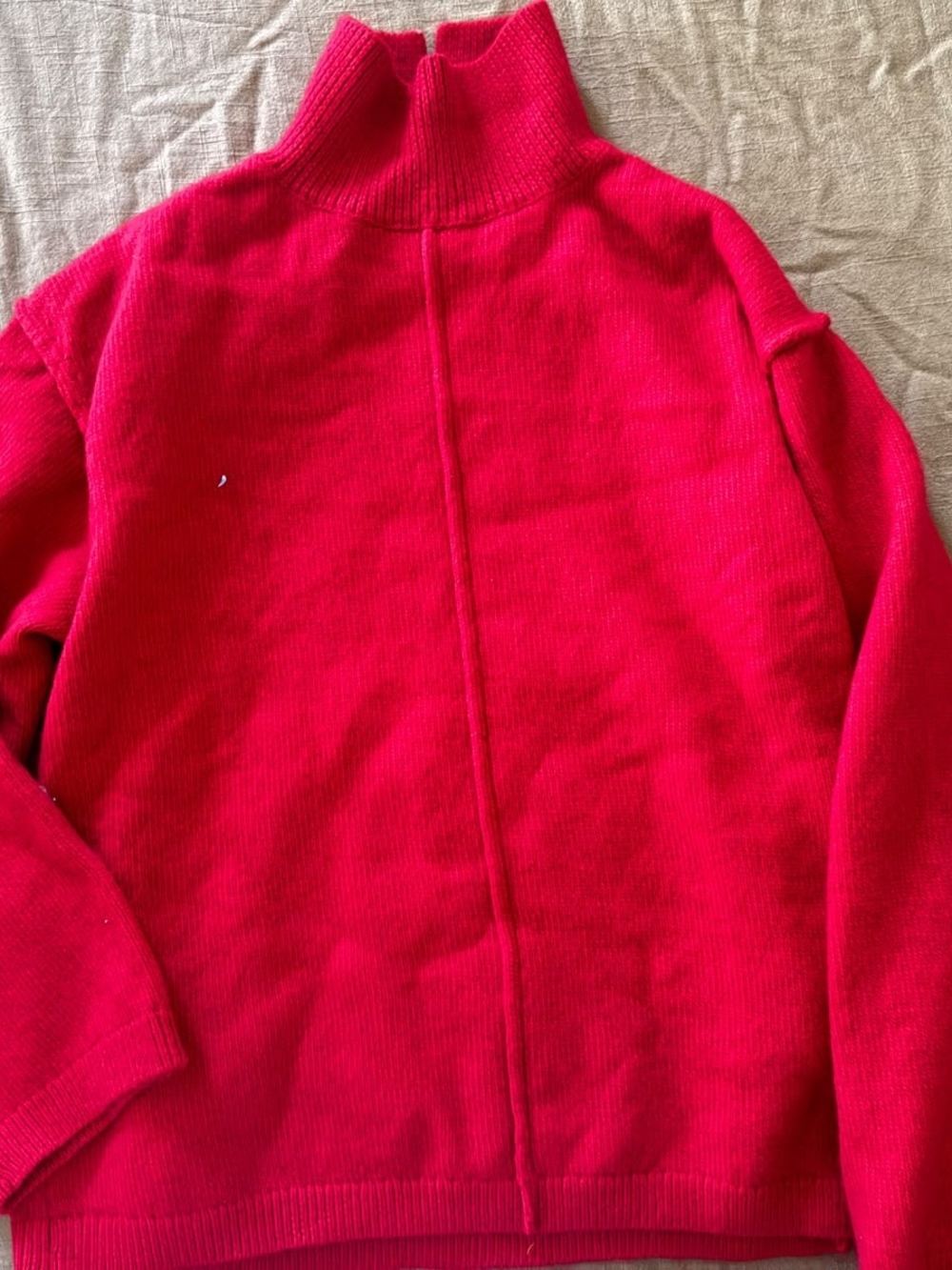 Bright Red H&m Mock Neck Sweater